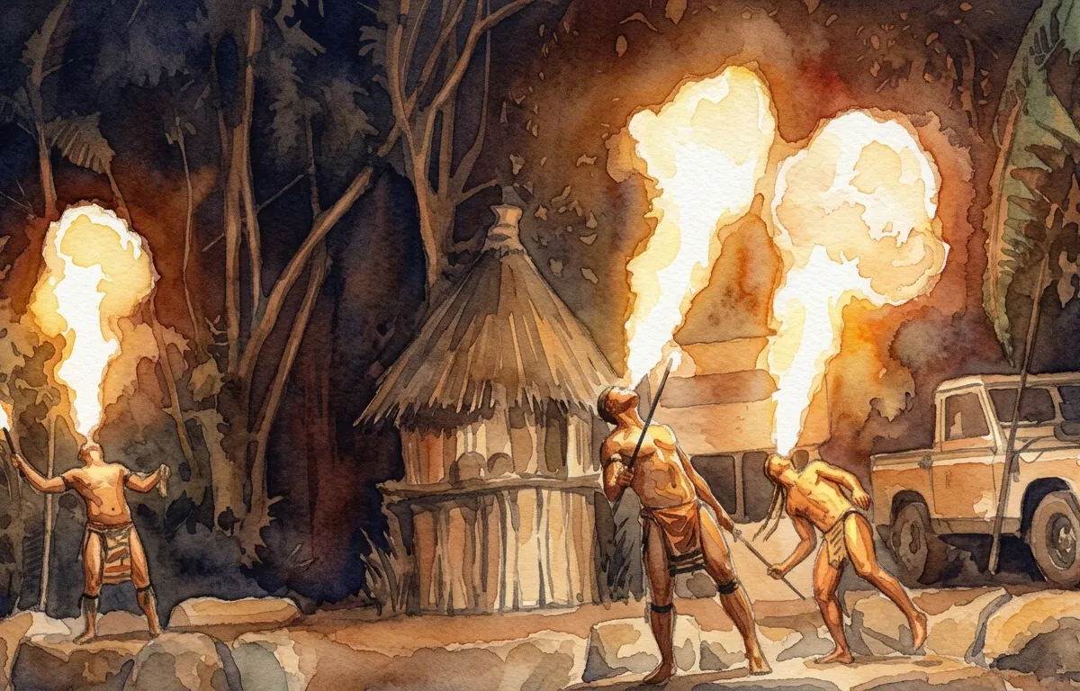 Watercolour illustration for Bernard Harrison / Night Safari