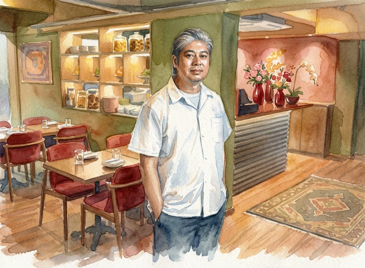 Watercolour illustration for Chef Akmal Anuar