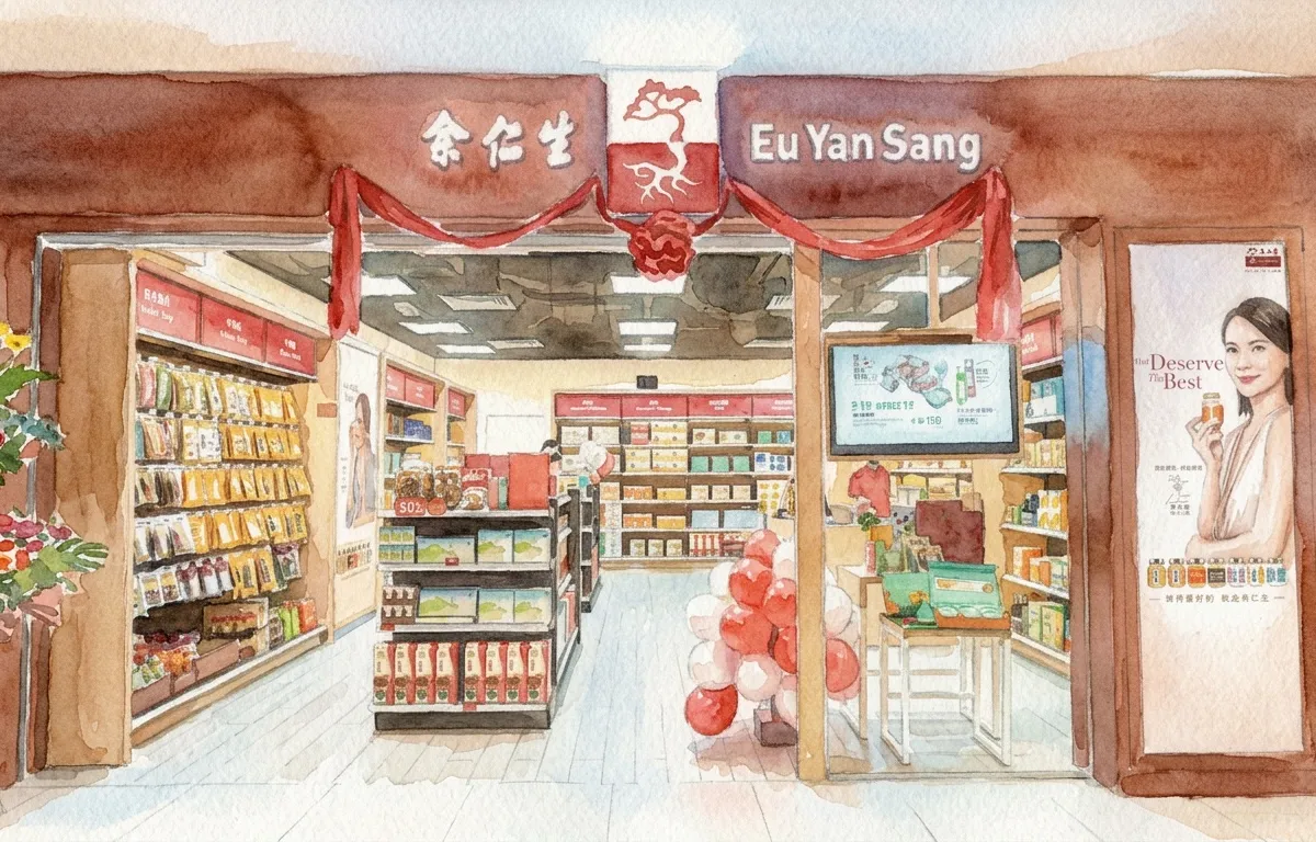 Watercolour illustration for Eu Yan Sang