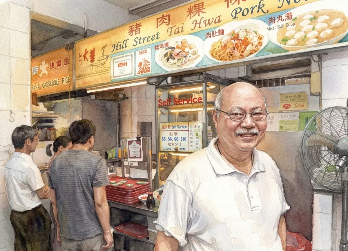Watercolour illustration for Hill Street Tai Hwa / Tang Chay Seng