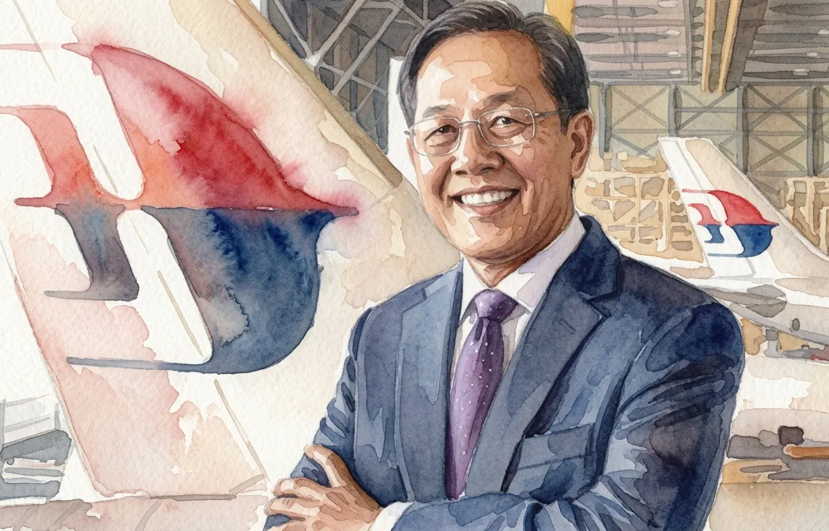 Watercolour illustration for Datuk Captain Izham Ismail - Malaysia Airlines