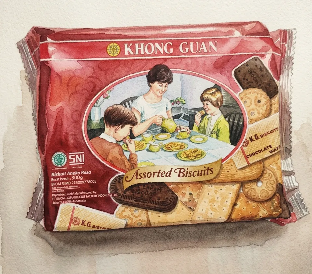 Watercolour illustration for Khong Guan Biscuits