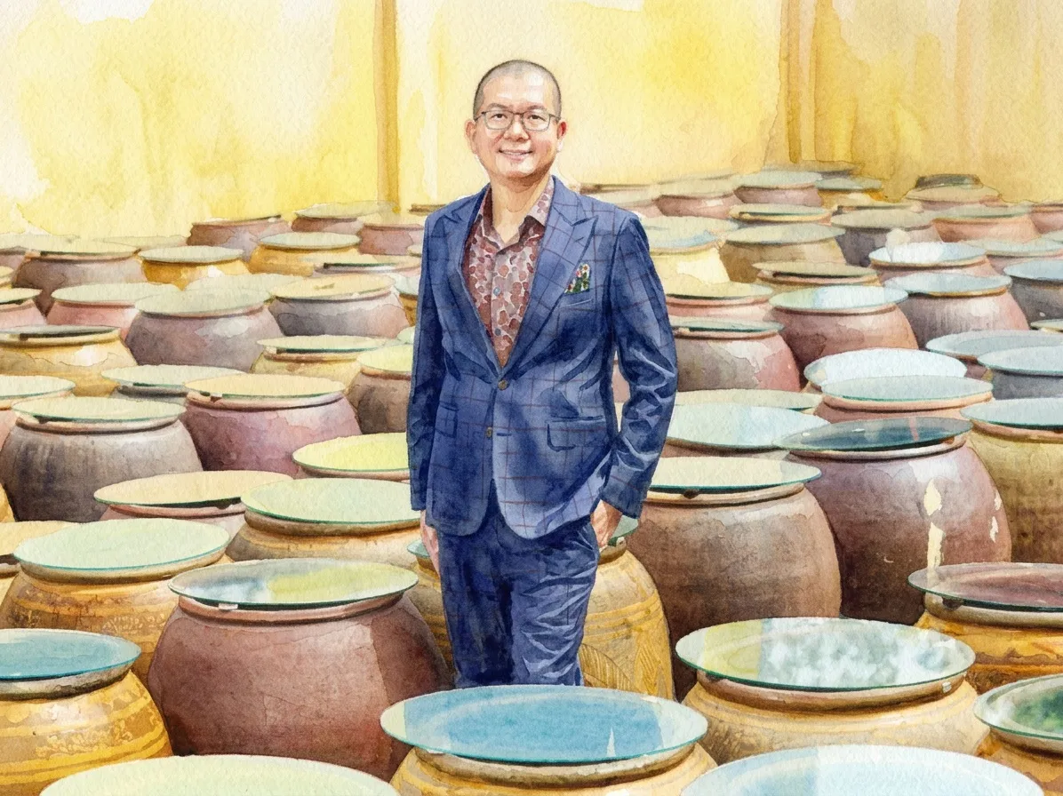 Watercolour illustration for The soy sauce that takes nine months
