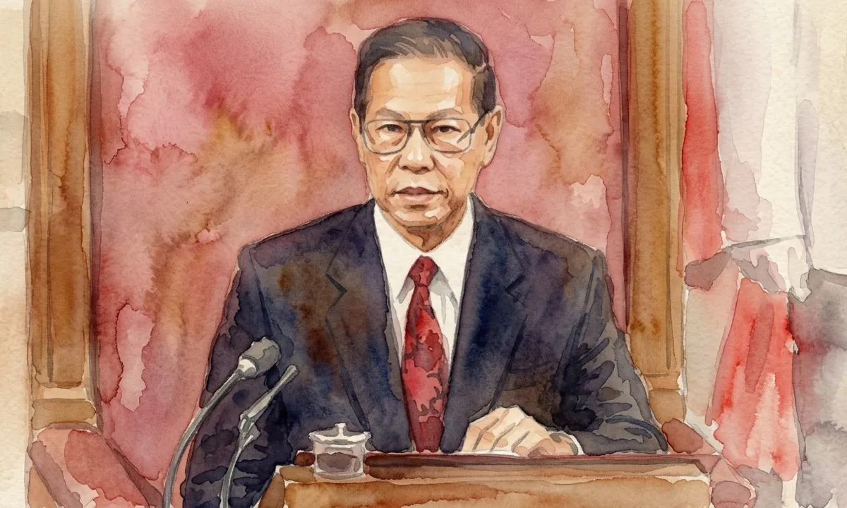 Watercolour illustration for Ong Teng Cheong